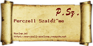 Perczell Szalóme névjegykártya